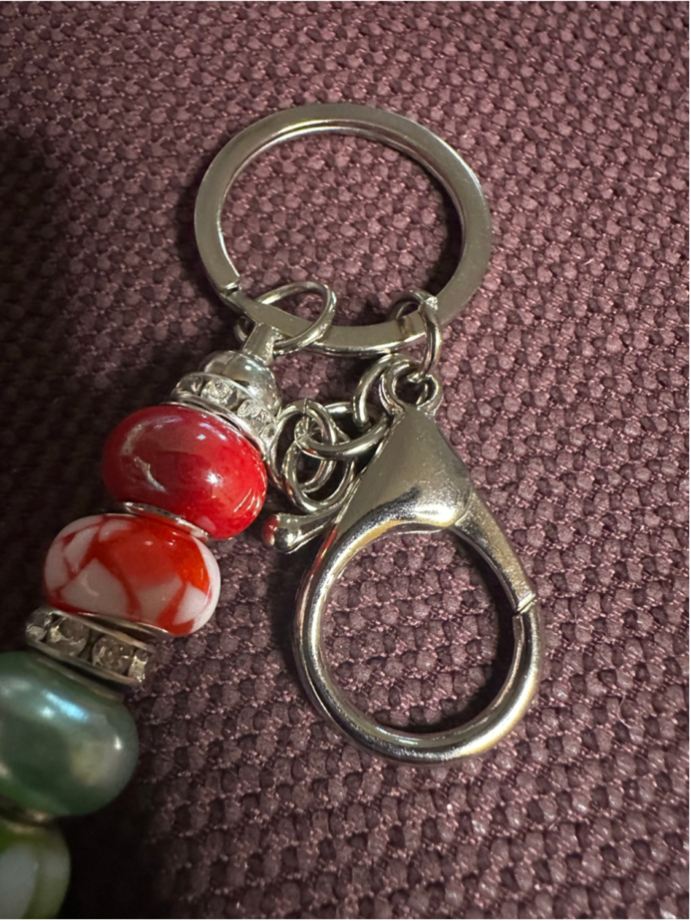 Multi-color Beaded Keychain - Picture 3 of 3